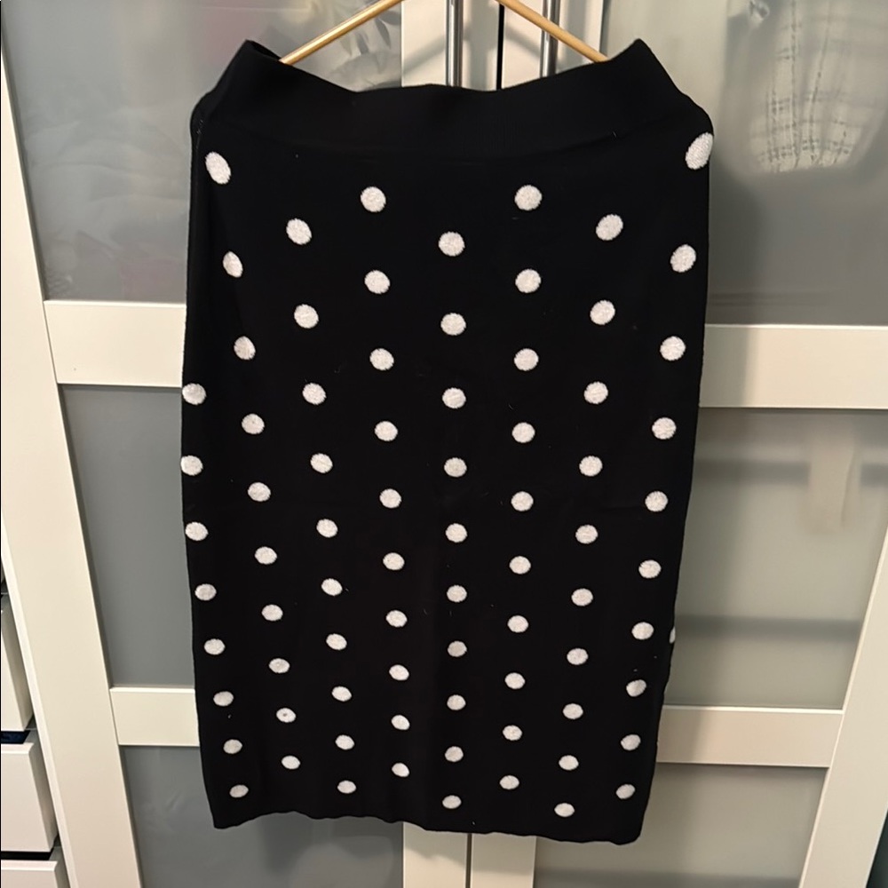 Victor Glemaud Black and White Dot Pencil Skirt